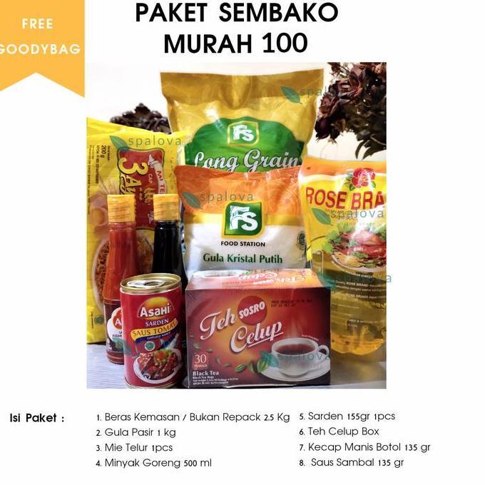 PAKET SEMBAKO MURAH BERAS 2,5KG LENGKAP!