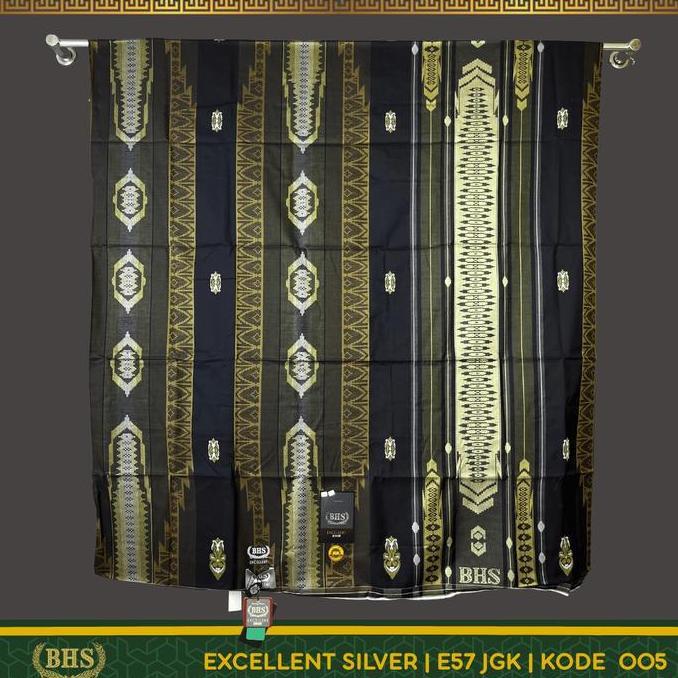 Murah Sarung BHS Excellent SILVER Motif E57 JGK Jacquard Gunung Karakatau Bahan Mercerized Cotton Ha
