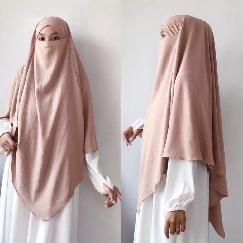 Langsung Kirim Tsurayya - (M) Frenchkhimar free cadar tali / french khimar crincle