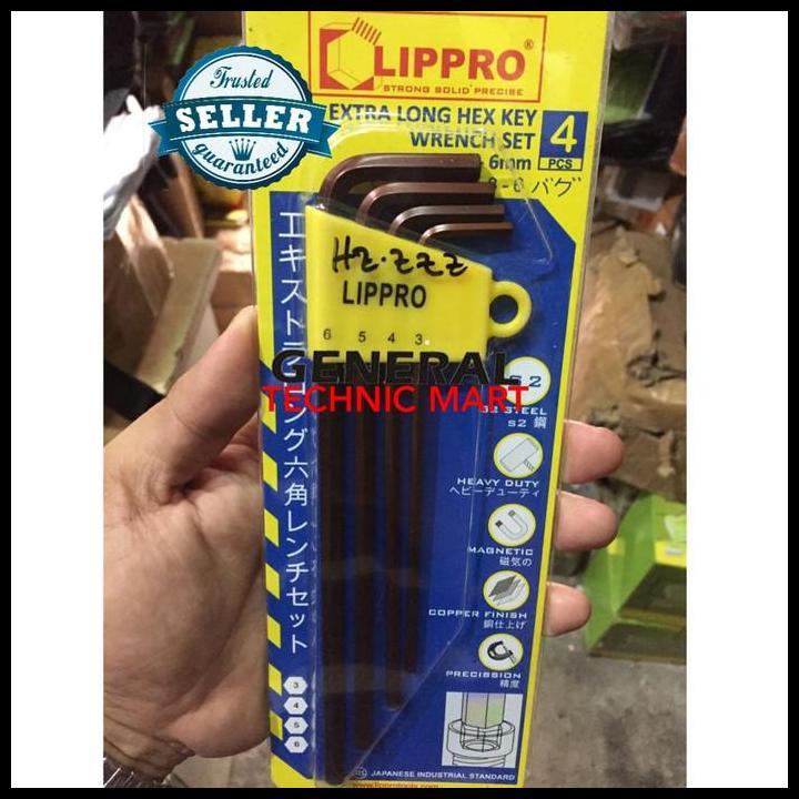 TERLARIS KUNCI L SET PANJANG 4 PCS EXTRA LONG PLAT LIPPRO 161-S4 