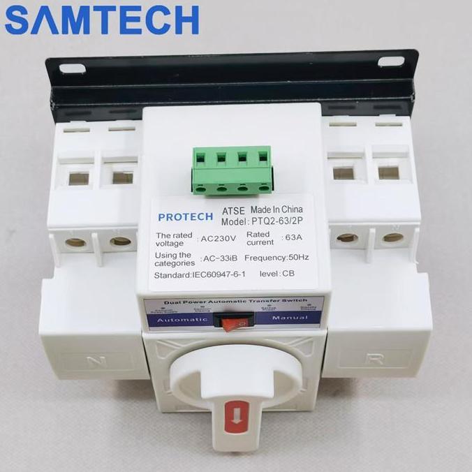 ATS 63A 2P Automatic Transfer Switch 63A 2P Otomatis untuk PLN dan Genset Inverter 2P 63A