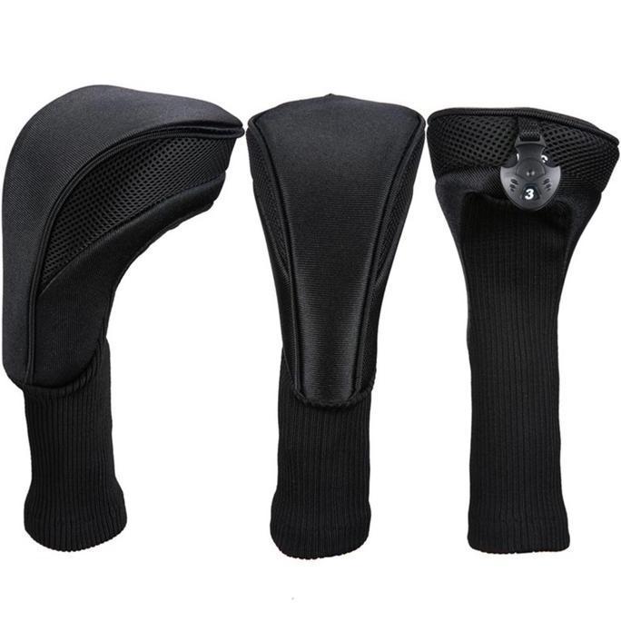3Pcs Sarung Stick Golf Wood Cover Head Cover Stick Golf Bekas Golf Driver Cover