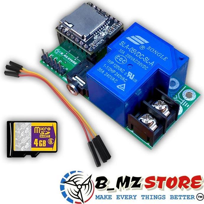 MODUL MP3 PLUS RELAY 30A ON/OFF JWS DAN BEL SEKOLAH ORIGINAL DAN TERPERCAYA
