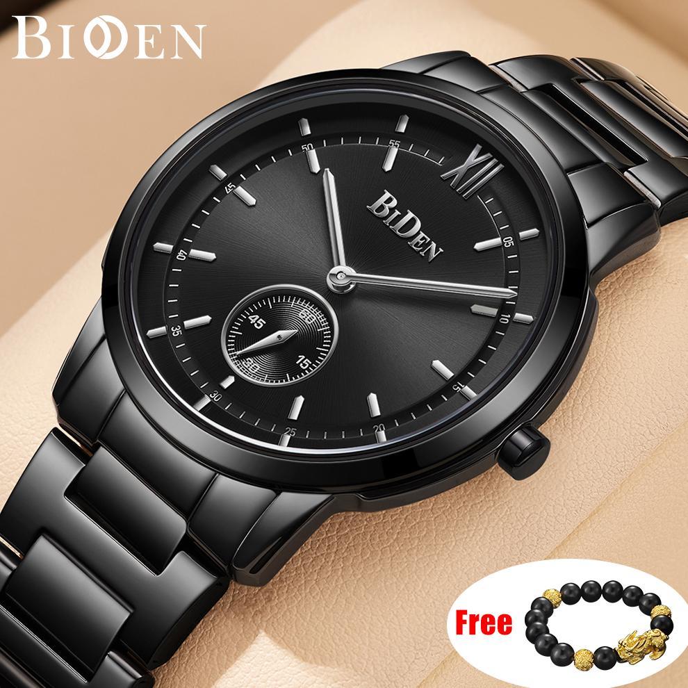 BIDEN Jam Tangan Pria 0178 Original Kasual Bisnis Kuarsa Anti Air Kalender Jam Tangan Cowok Tali Sta