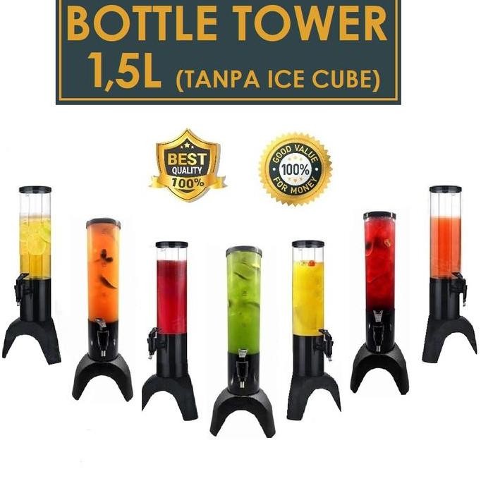 [Bergaransi] Botol Tower 1,5L Premium Bisa Ada Lampu Led / Botol Tower 1,5 Liter Soju Beer Tower / T