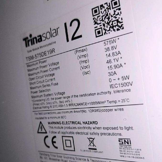 Panel Surya Trina Solar 500Wp 550Wp 575Wp 590Wp 620Wp 665Wp 720Wp 800Wp Monocrystaline Perc Half Cel