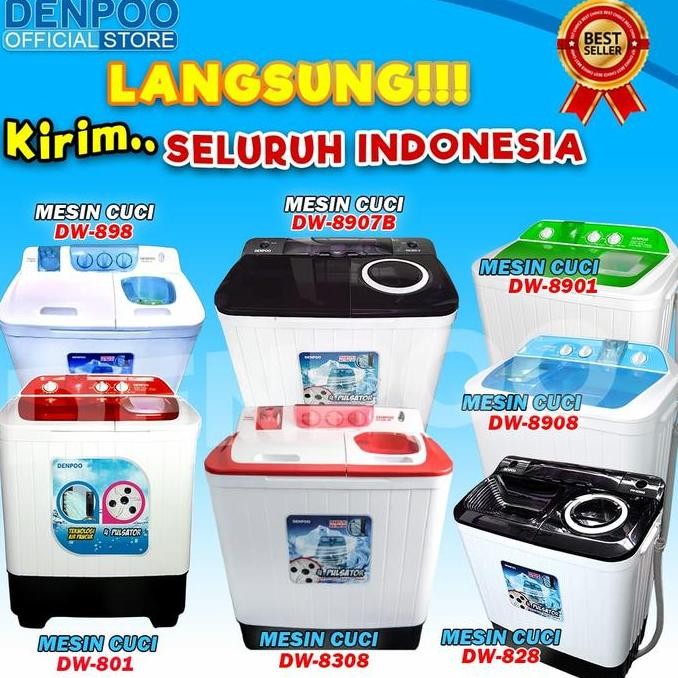 Promo DENPOO MESIN CUCI 2 TABUNG 8kg KIRIM SELURUH WILAYAH INDONESIA COD