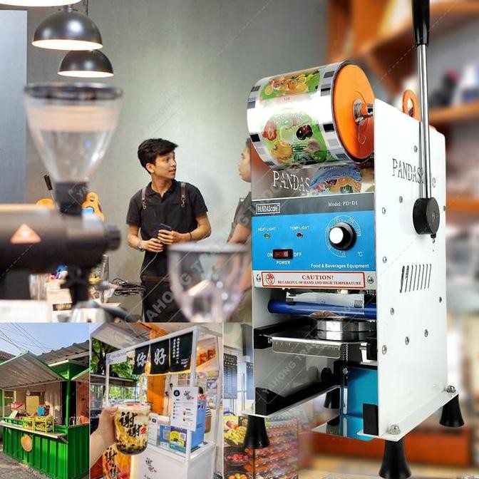 Mesin Cup Sealer Alat Press Gelas Plastik Pres Gelas Minuman + Kayu