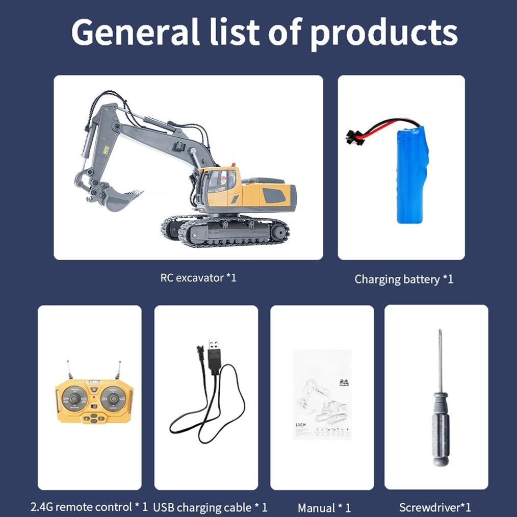 Mainan Bulldozer RC Excavator Beko Mainan RC Mobil Mainan Anak Mainan Excavator Dump Truck Bulldozer