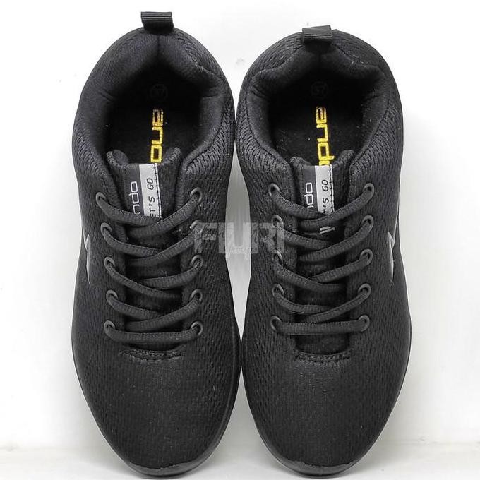 Ando Yuvi 37-40 Full Hitam Sepatu Sneakers Kets Casual Wanita