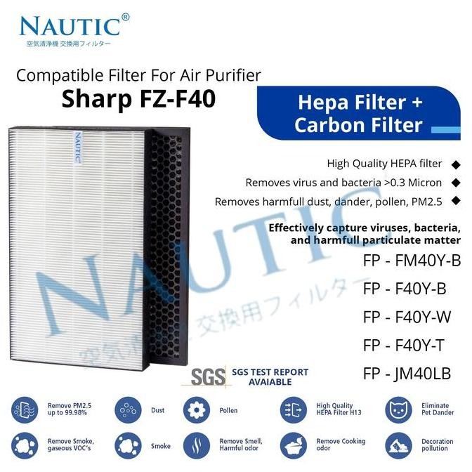 Filter Untuk Sharp Air Purifier Fp-Fm40Y Fp-F40Y-W Fp-F40Y-T Fz-F40Sfe