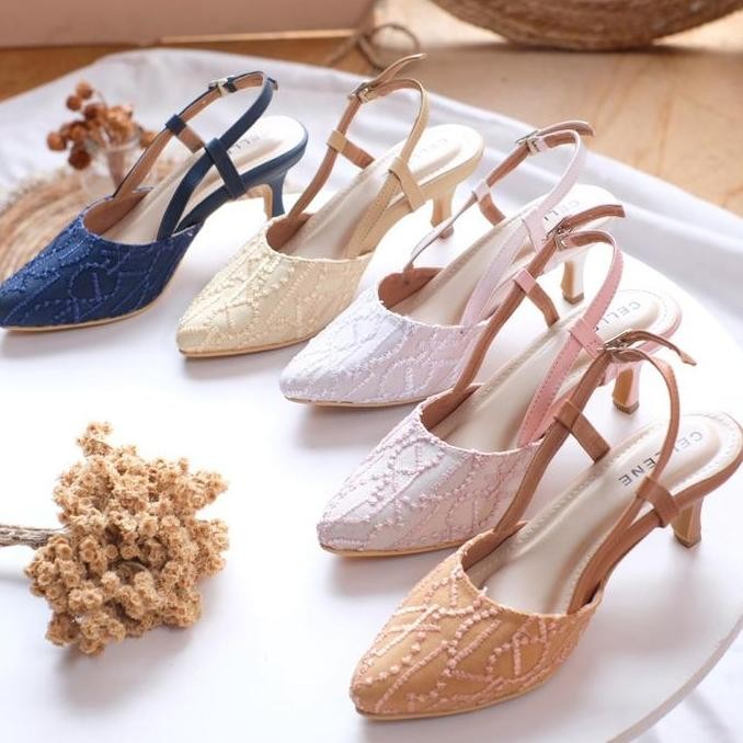 Letisya Lace Heels | Sepatu Brukat Wedding Shoes Pengantin Wanita