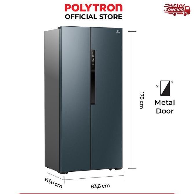 Promo Kulkas POLYTRON New Belleza Inverter 2 pintu Side-by-side PRS 460B COD