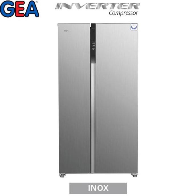 Promo Gea Kulkas Side by side G2D-563 / G2D 563 / G2D563 563Liter INOX Murah GARANSI RESMI GEA COD