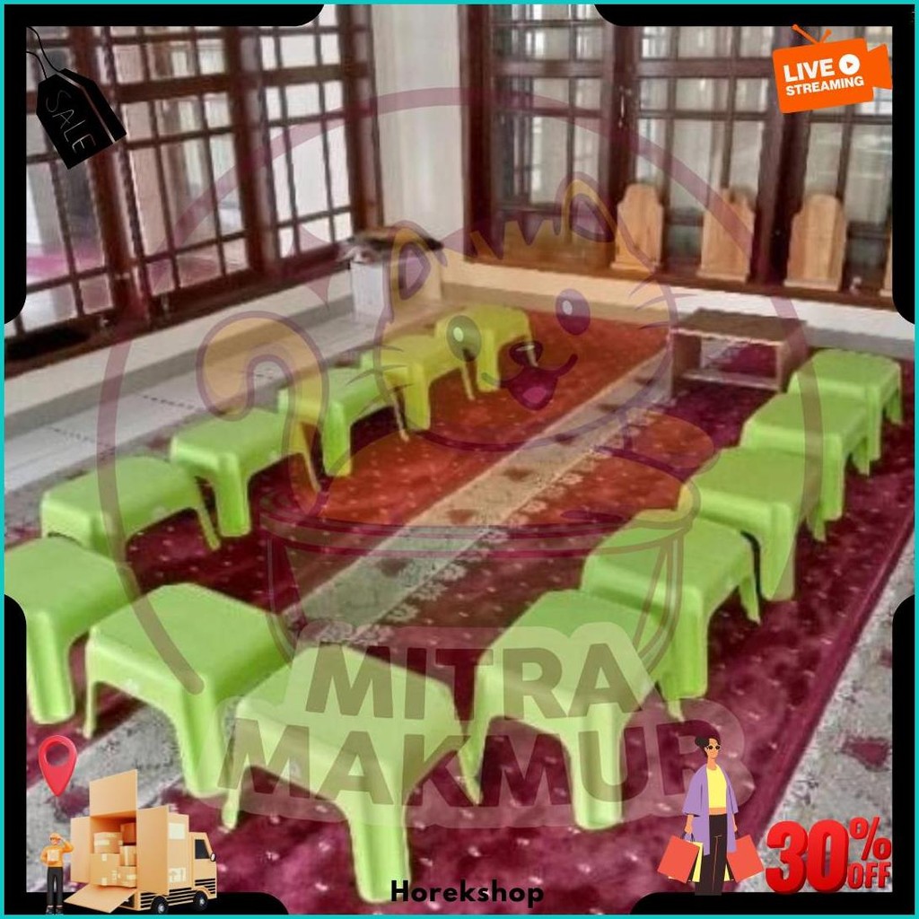 Green Leaf 1202 - Meja Ngaji / Kursi Plastik / Bangku Jongkok / Bangku Murah / Meja Ngaji Siap Kirim