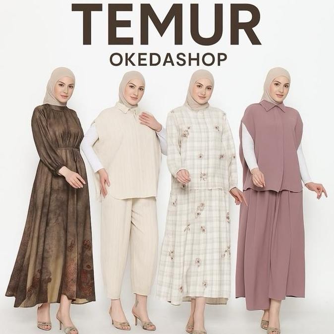 Promo Okedashop - Temur - Spesial Setelan Celana Dress Midi Tunik Setrok Wanita Okedashop Cod