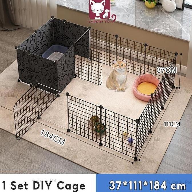 LEIRI- 1 Set Kandang Kucing Alumunium 6kamar Pagar Kucing Tinggi Tingkat Kandang Kucing kandang  kuc