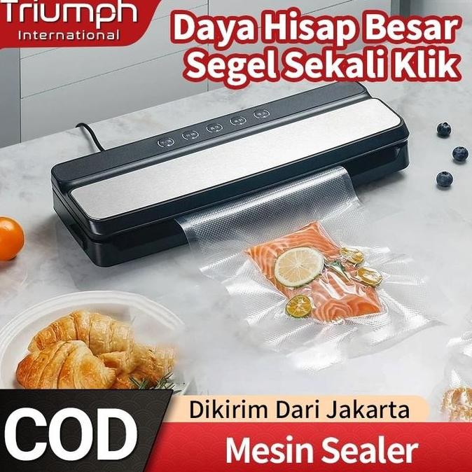 JINICHI- Mesin Vacuum Sealer Makanan Otomatis [Garansi 1 Tahun] - Penyegel Kedap Udara untuk Rumah T