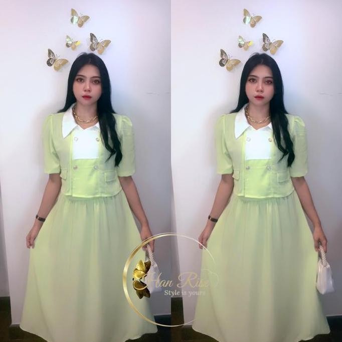 Promo Tiffany Set - - Atasan Dan Bawahan Formal Kerah Wanita Blazer Setelan Nyaman Cod