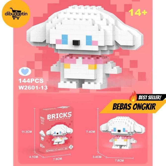 FUSHIGURO- BRICKS Mainan Balok Susun Karakter Cinnamoroll LEGO Figure 144 PCS - W2601-13