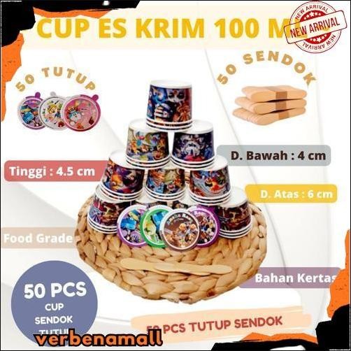 GROSIR DISTRIBUTOR CUP ES CREAM KERTAS 100ML / TEMPAT JUAL CUP ICE CREAM / HARGA CUP ICE KRIM UKURAN