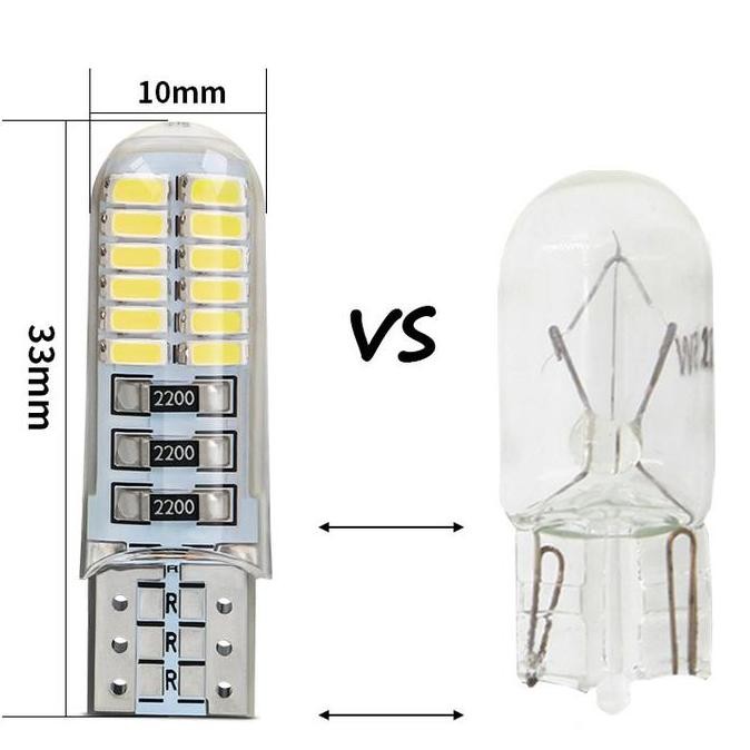 COD LAMPU SENJA T10 LAMPU KOTA LED T10 STROBO 24 TITIK MATA SMD KEDIP 12V