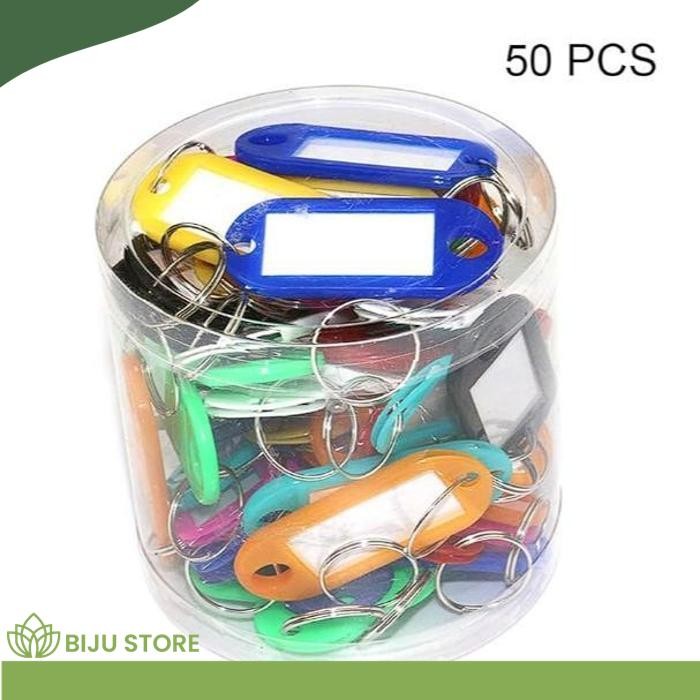 GANTUNGAN KUNCI LABEL NAMA KEY RING PLASTIK NAME TAG KEYCHAIN PERSONALISASI PENAMAAN KODE BARANG KEC
