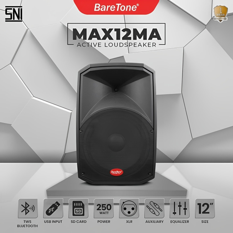 Speaker Aktif Portable Baretone 12 Inch MAX12MA/Speaker Karaoke Bluetooth Baretone 12" MAX 12 MA