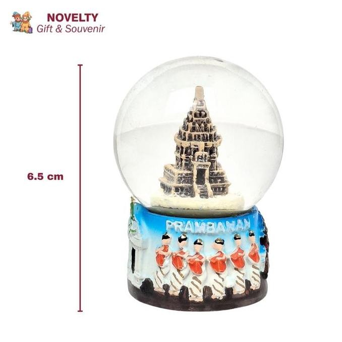 Souvenir snow globe snow ball prambanan oleh oleh negara Indonesia AME