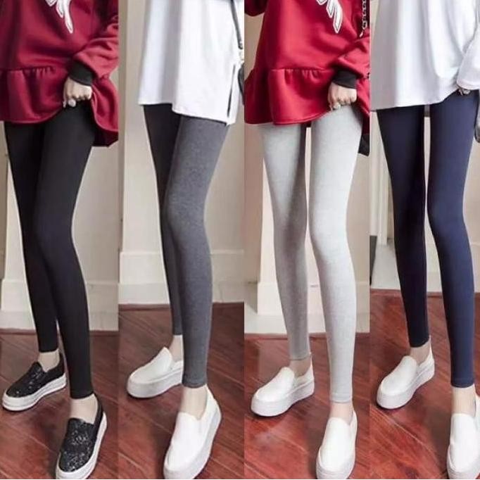 Promo Legging Kaos Wanita Dewasa Tebal 3Pcs - Fit Hitam Celana High Lejing Wanita Tebal, Size Standa