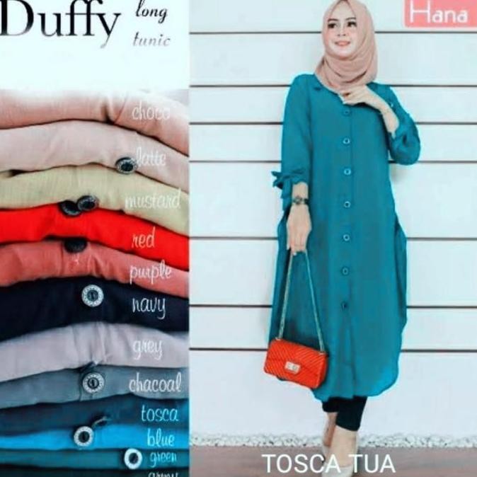DF253>> Tunik Jumbo Duffy Ld120&100 Tunik wanita Terlaris Hijab Muslimah Kekinian Atasan Jumbo Busui