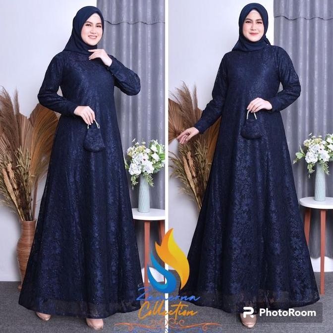 DF346>> New Produk Murah Meriah/Terbaru2024 Lebaran Wanita/Gamis Pesta/Full Brukat /Size S-M, L , XL