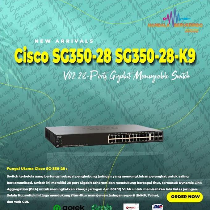 Gigabit Manageable Switch Cisco SG350-28-K9 V02 28-Ports Grosir Termurah