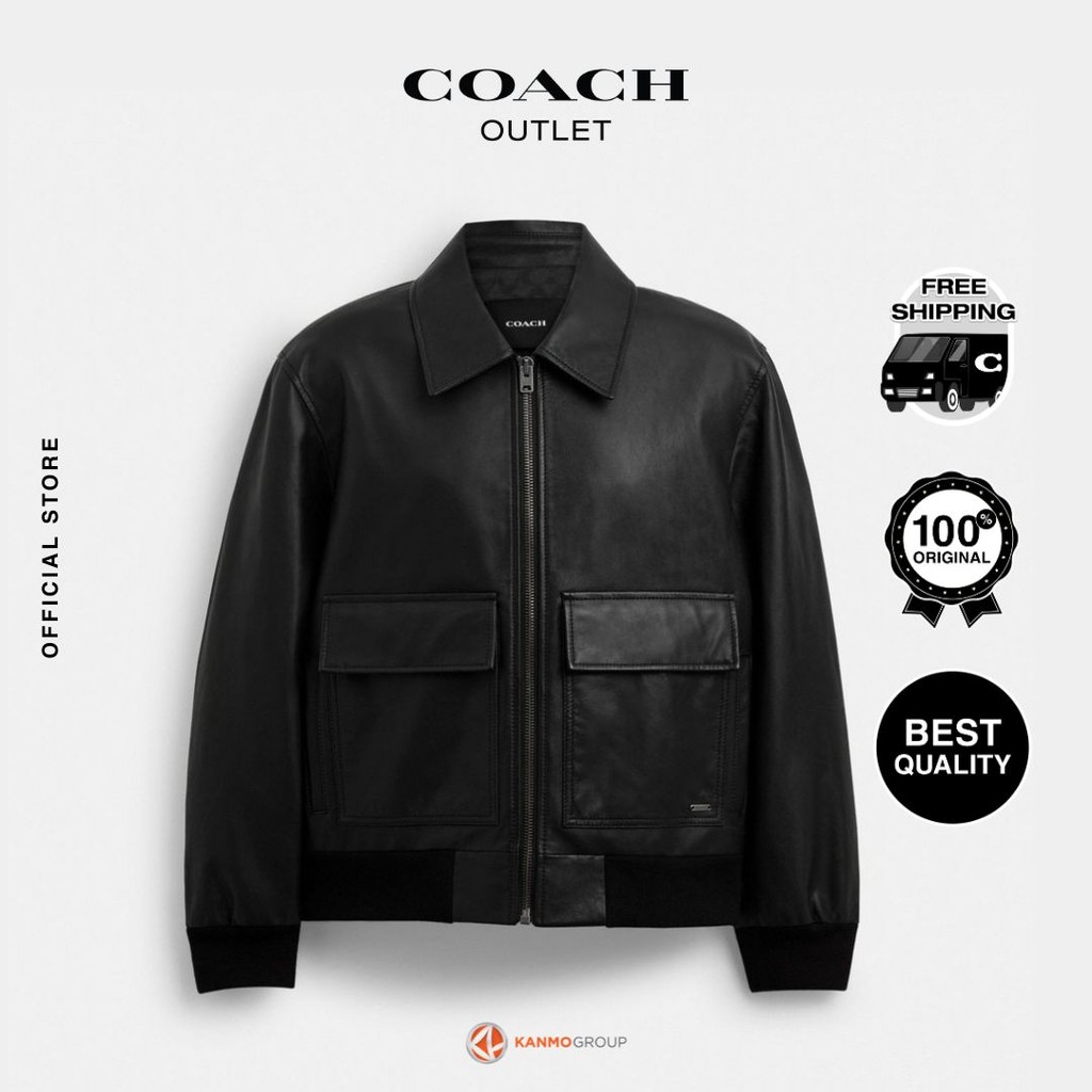 Coach Leather Flight Jacket - Jaket Pria