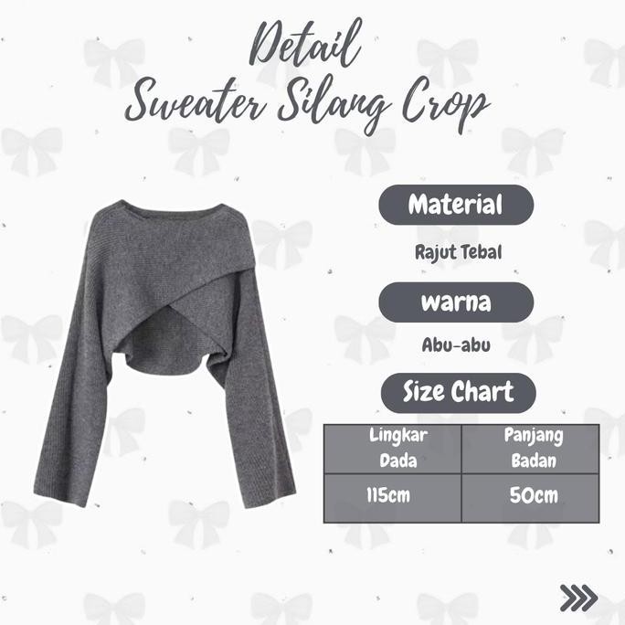 DF186>> Outfit Korean Style 3in1 (Sweater Rajut Abu, Longdress Satin Hitam, Hijab Segiempat Pollycot