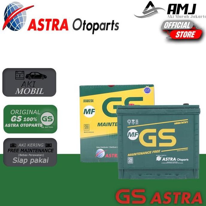 Ok GS MF Astra Aki Mobil Mazda 2-20 55D23L - 60Ah Aki Kering Ok