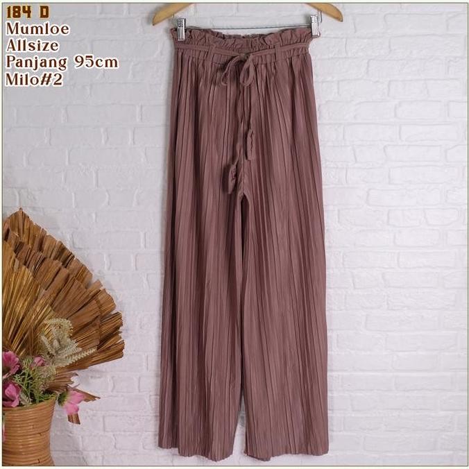 DF237>> CELANA KULOT TALI PLISKET WANITA PREMIUM MODEL LURUS BAHAN MUMLOE - 184D