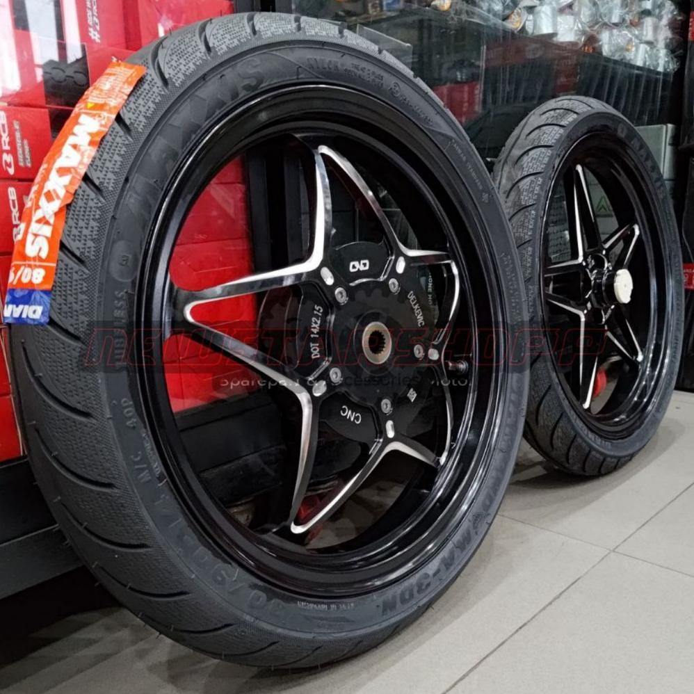 Paketan Velg Velek Velk Racing Delkevic DND palang Bintang + Ban luar maxxis diamond depan belakang 