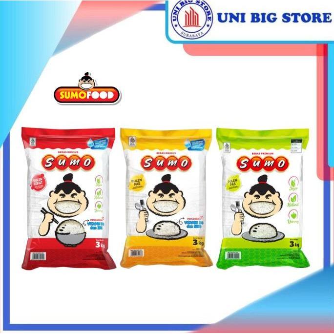 Beras Premium Sumo Merah Kuning Hijau 3 kg Rice LAT