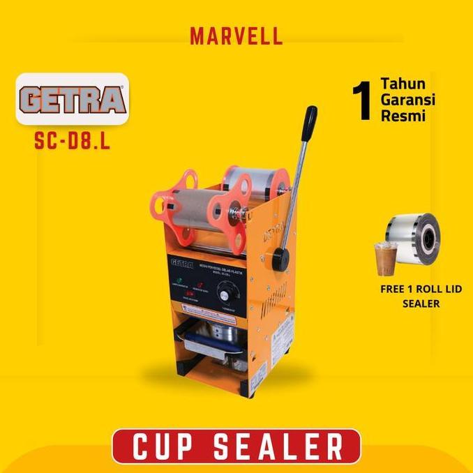 GETRA Cup Sealer 8 - 16 Oz SC D8 L Free 1 Roll Plastik - Garansi 1 Tahun