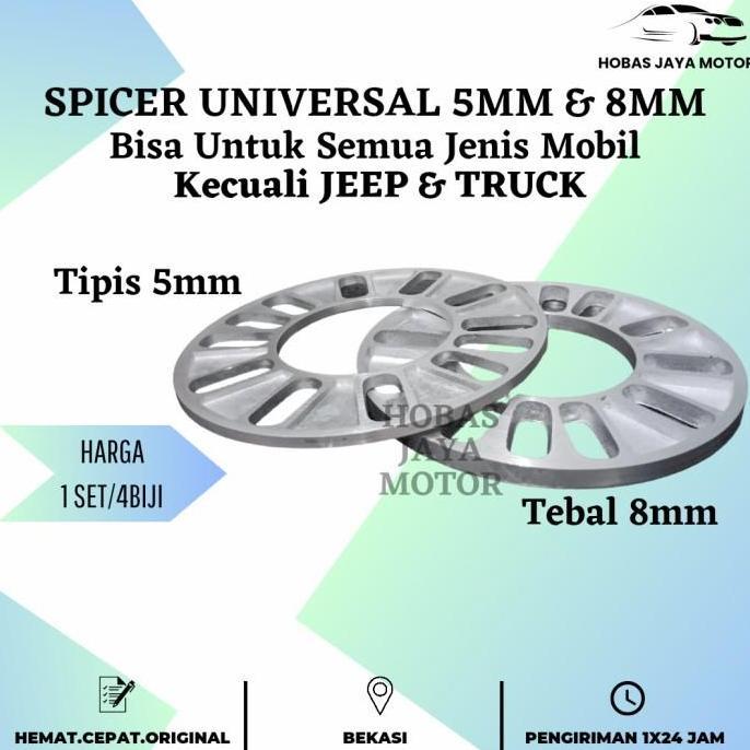 SPICER/ SPACER Ban Roda Velg Mobil 8 mm Universal