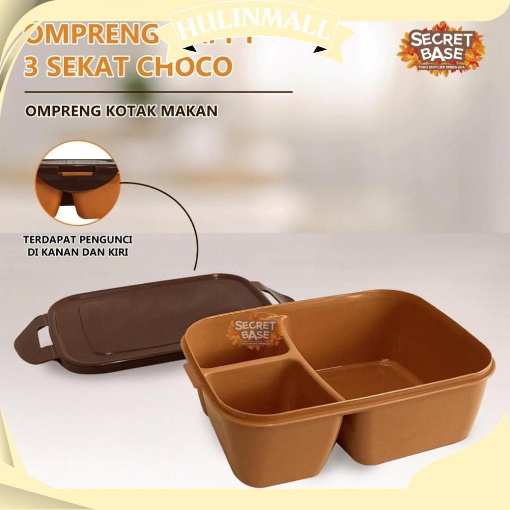 Ompreng Happy 3 Sekat Choco - Ompreng Kotak Makan / Kotak Bekal / Lunch Box Sekat Promo