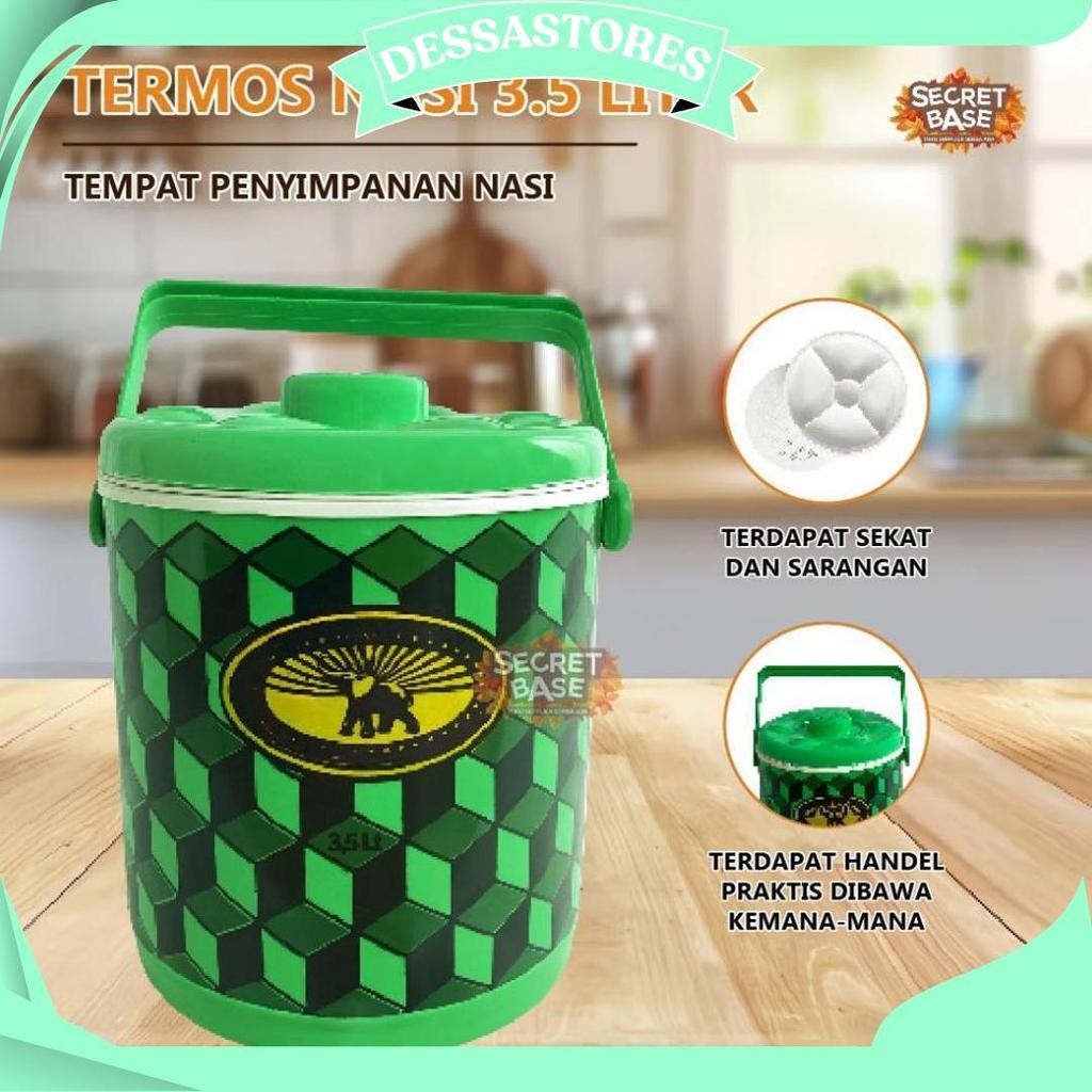 Termos Nasi 3,5 Liter - Termos Es Batu Tahan Lama / Rice Bucket / Tempat Nasi 3,5L Ori