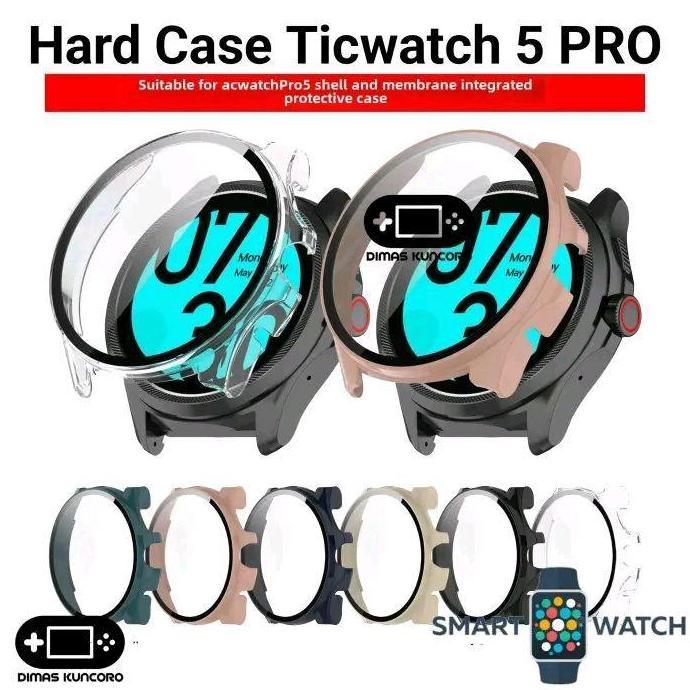 DF169>> Hard Case Ticwatch 5 PRO mika casing cover tempered glass mobvoi ticwatch 5 pro