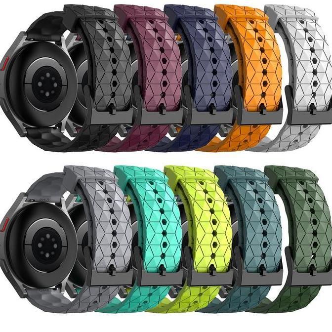 DF313>> STRAP TALI JAM FOR AMAZFIT T-REX 2 TREX 2 MODEL 3D CUBES SPORT RUBBER
