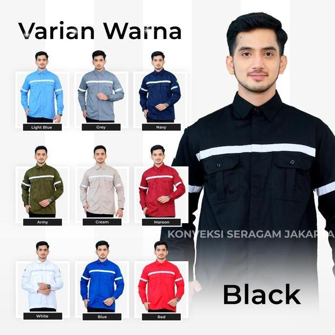 Jumbo - Baju Wearpack Kemeja Safety K3 Proyek Tambang Lengan Panjang