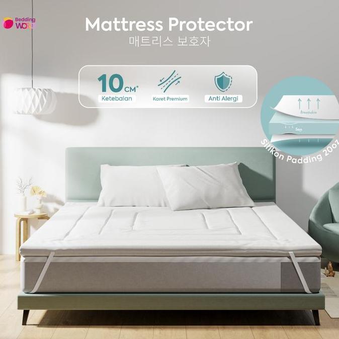 Topper Matras Protector Microgel Tebal Empuk / Pelindung kasur / Alas kasur kingsize 120x200 160x200