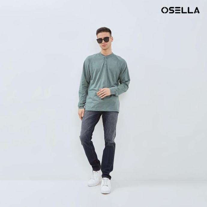 [NEW] OSELLA ZACKY LONG SLEEVE HENLEY TOP 20775001 | Kaos Lengan Panjang Pria BS