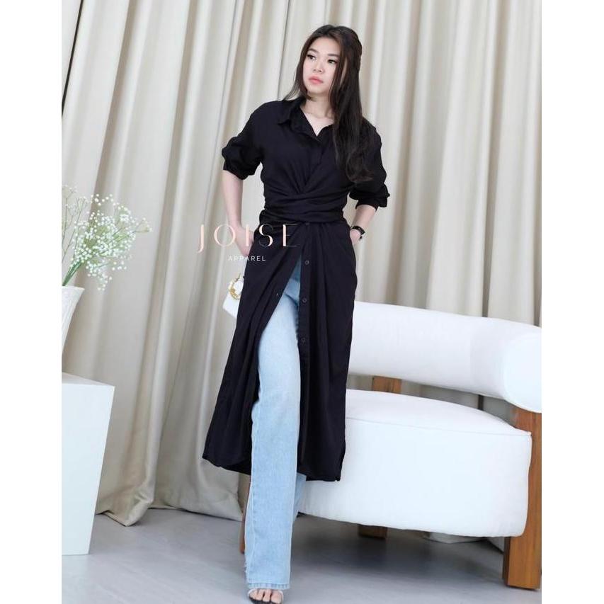 Promo JOISE - Aurelie Long Shirt Dress Wanita / Dress Tali Panjang / Gamis / Tunik Rayon Twill Casua