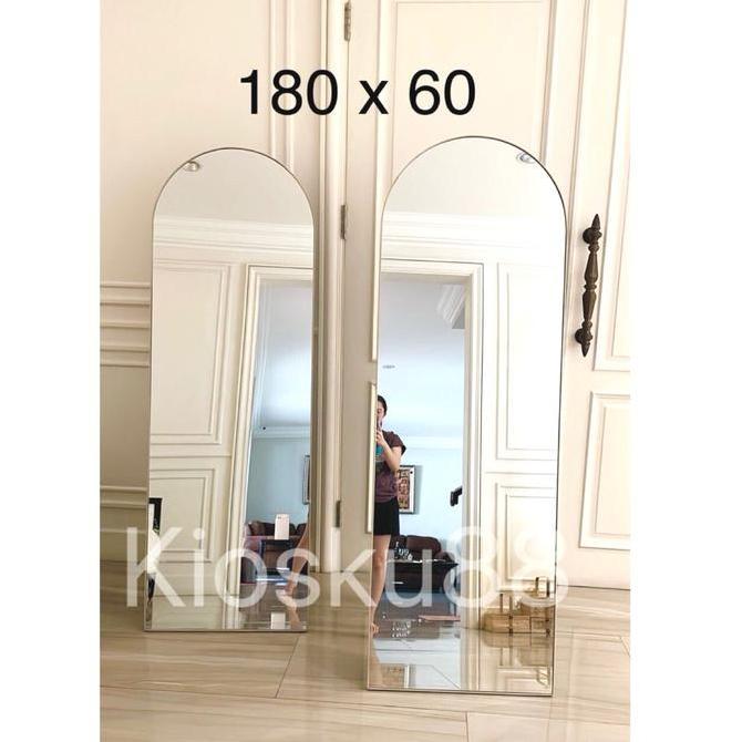 Standing Mirror Cermin Standing Cermin Full body Oval Frameless Full Body Cermin Badan Premium
